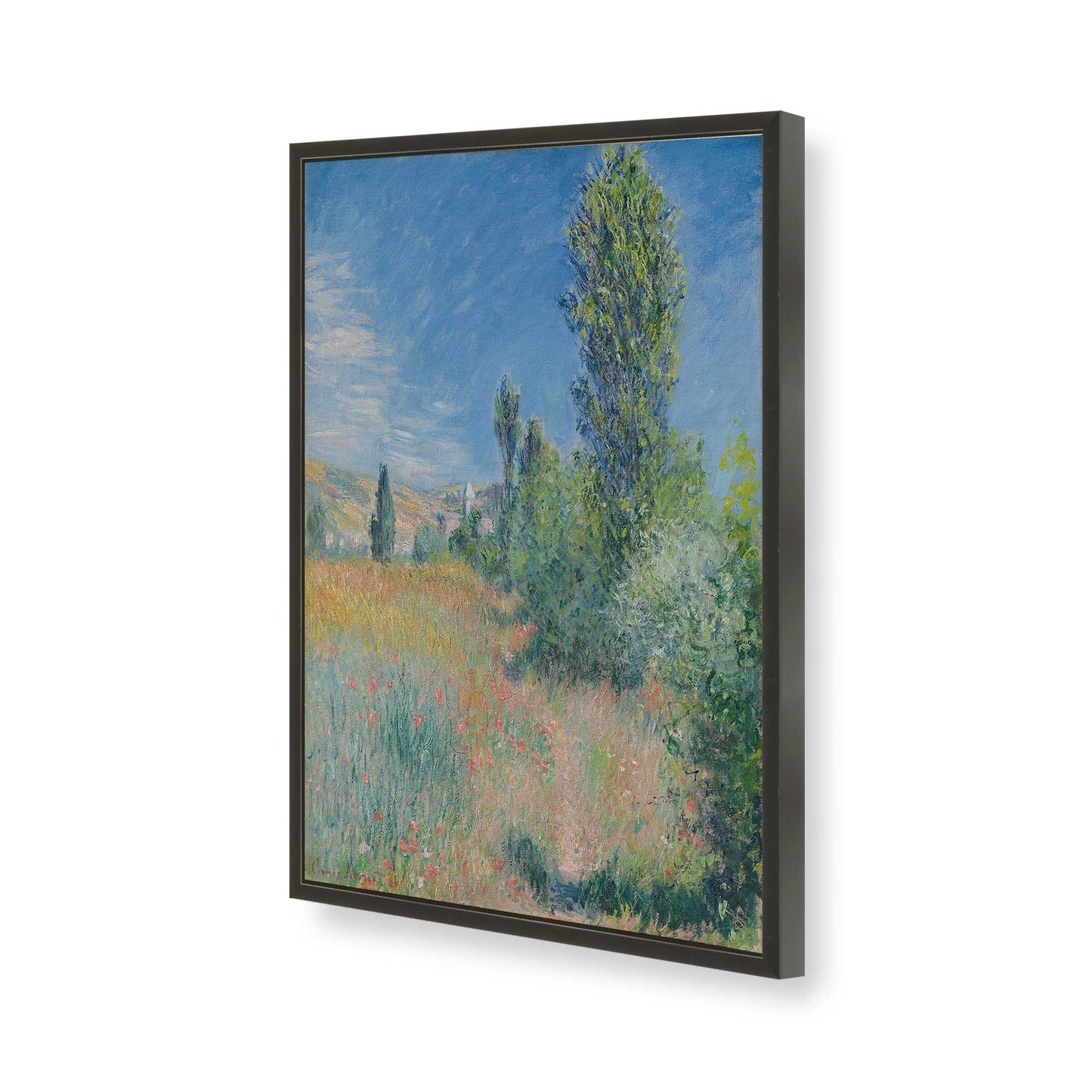 [Color:Satin Black], Picture of art in a Satin Black frame of the corner
