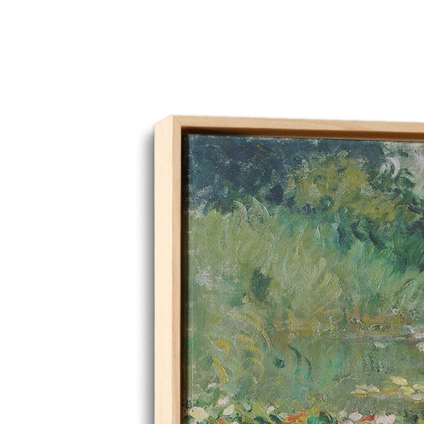 [Color:American Maple], Picture of art in a American Maple frame at an angle