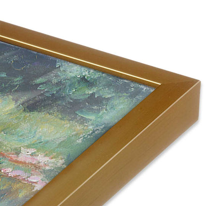 [Color:Polished Gold], Picture of art in a Polished Gold frame at an angle