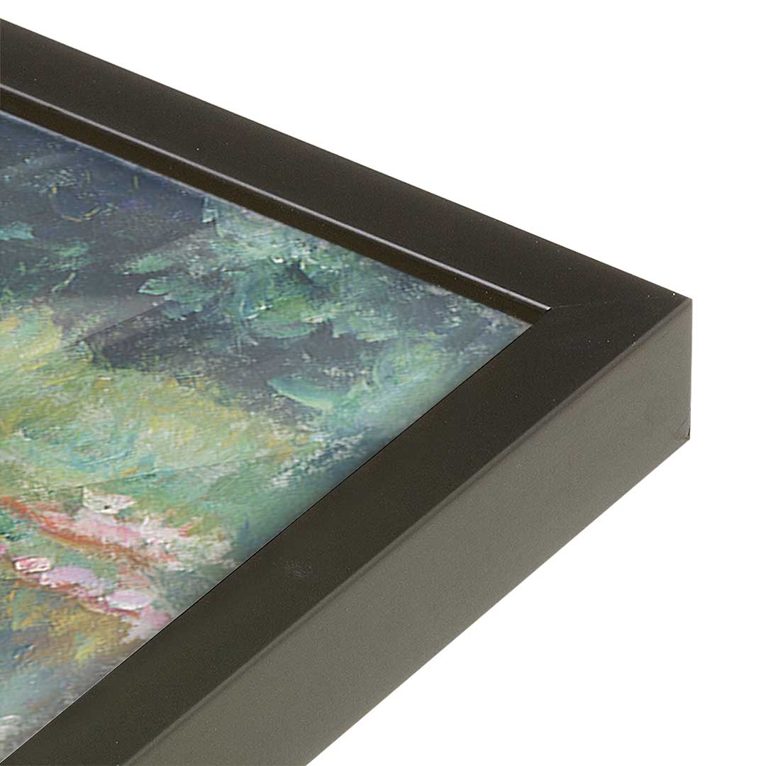 [Color:Satin Black], Picture of art in a Satin Black frame at an angle