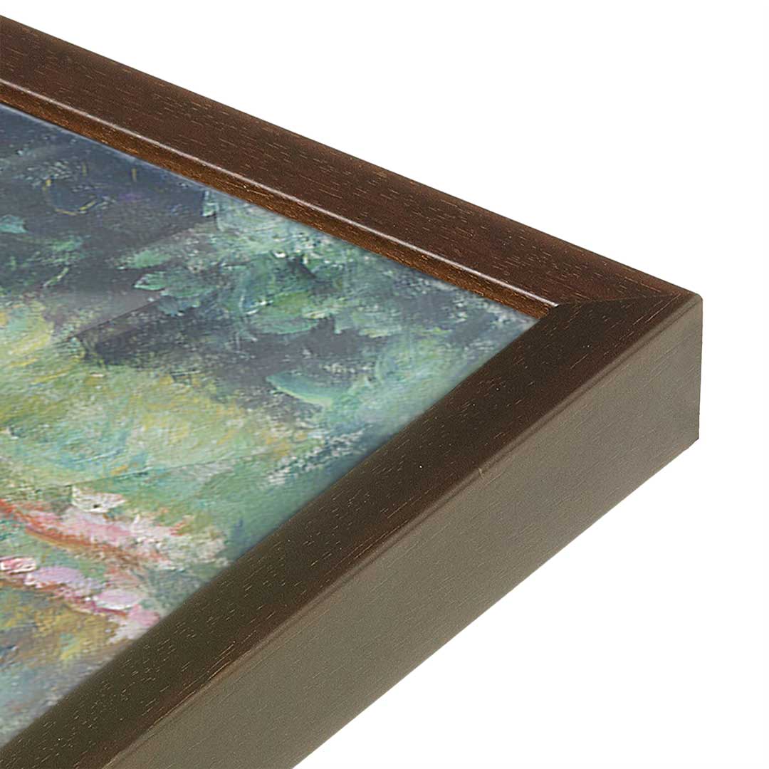 [Color:Espresso], Picture of art in a Espresso frame at an angle