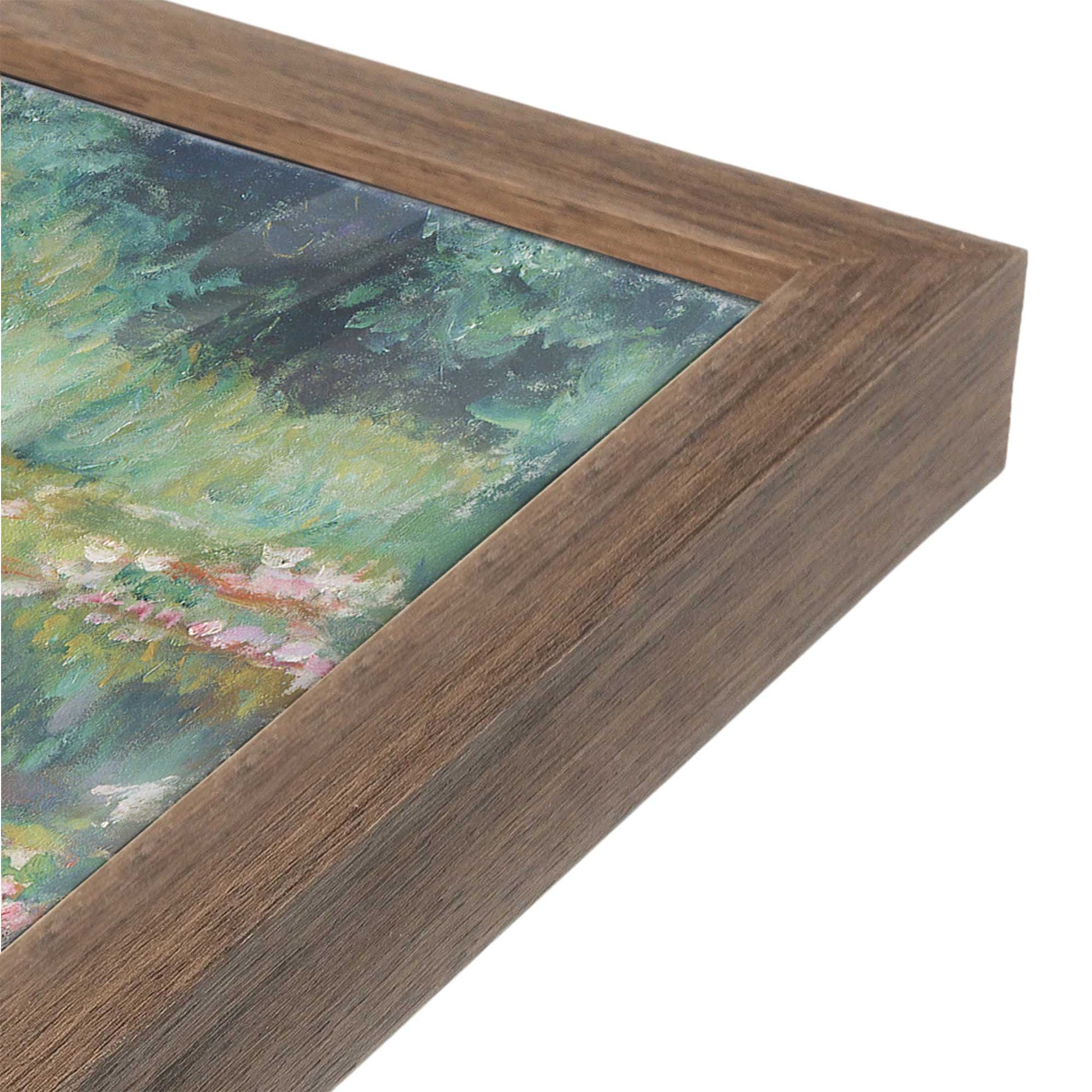 [Color:Walnut], Picture of art in a Walnut frame at an angle