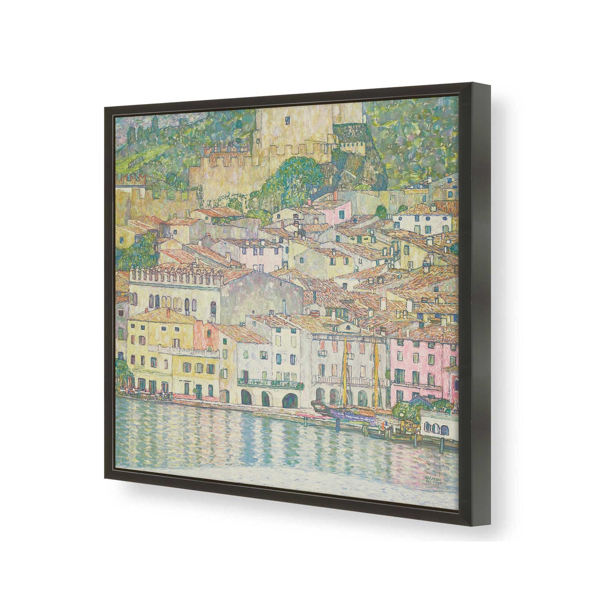 [Color:Satin Black], Picture of art in a Satin Black frame of the corner