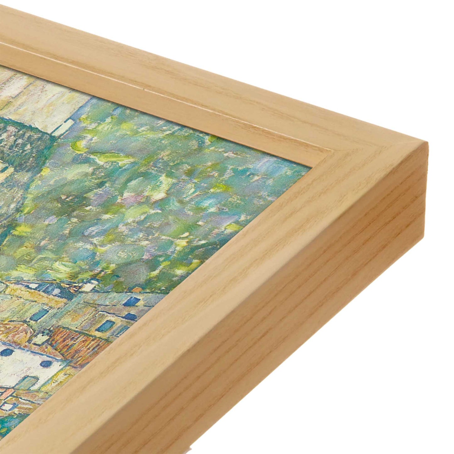 [Color:American Maple], Picture of art in a American Maple frame at an angle