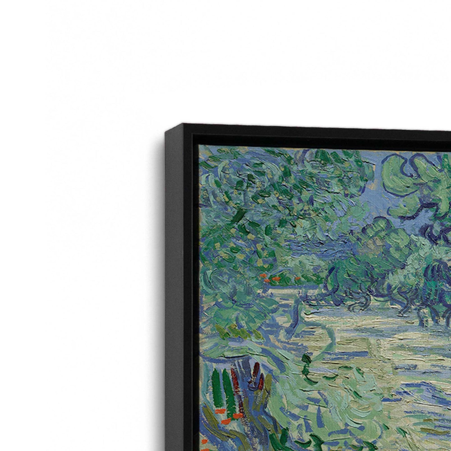 [Color:Satin Black], Picture of art in a Satin Black frame at an angle