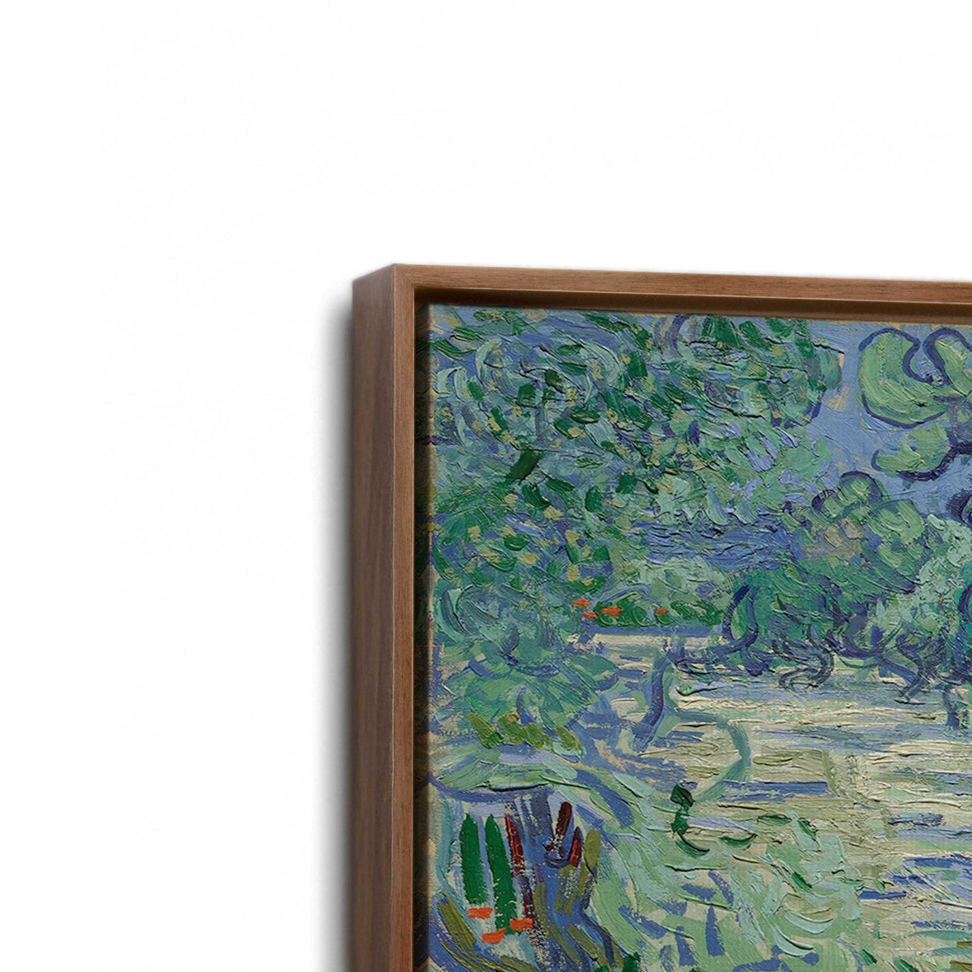 [Color:Walnut], Picture of art in a Walnut frame at an angle