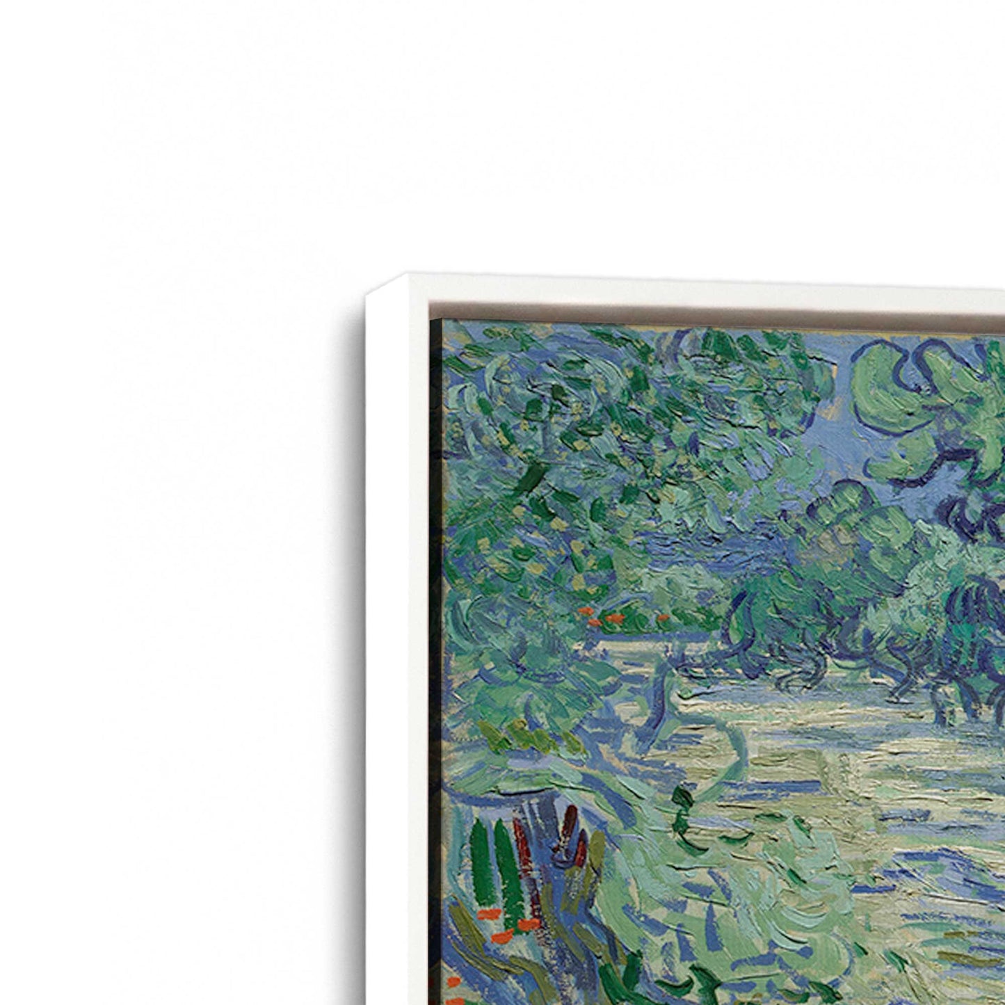 [Color:Opaque White], Picture of art in a White frame at an angle