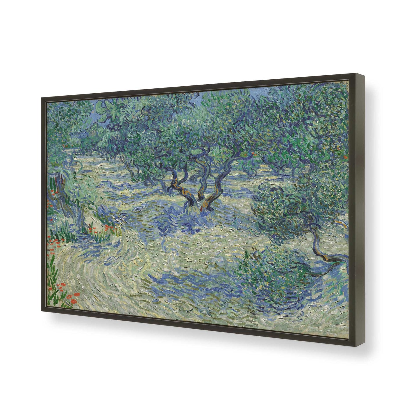 [Color:Satin Black], Picture of art in a Satin Black frame of the corner