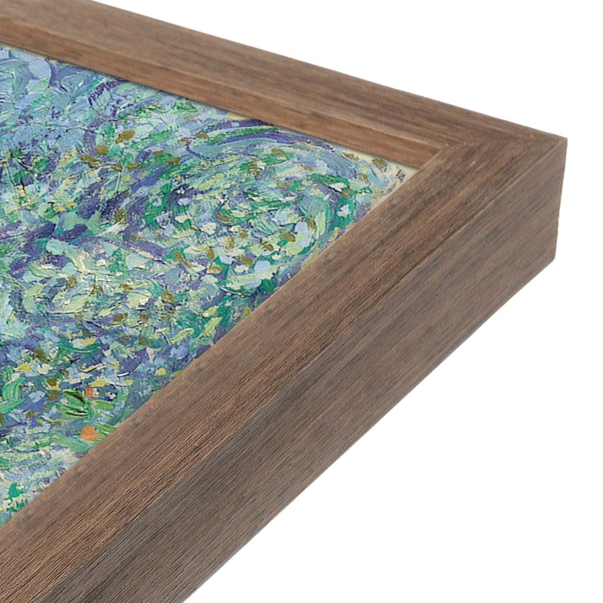 [Color:Walnut], Picture of art in a Walnut frame at an angle