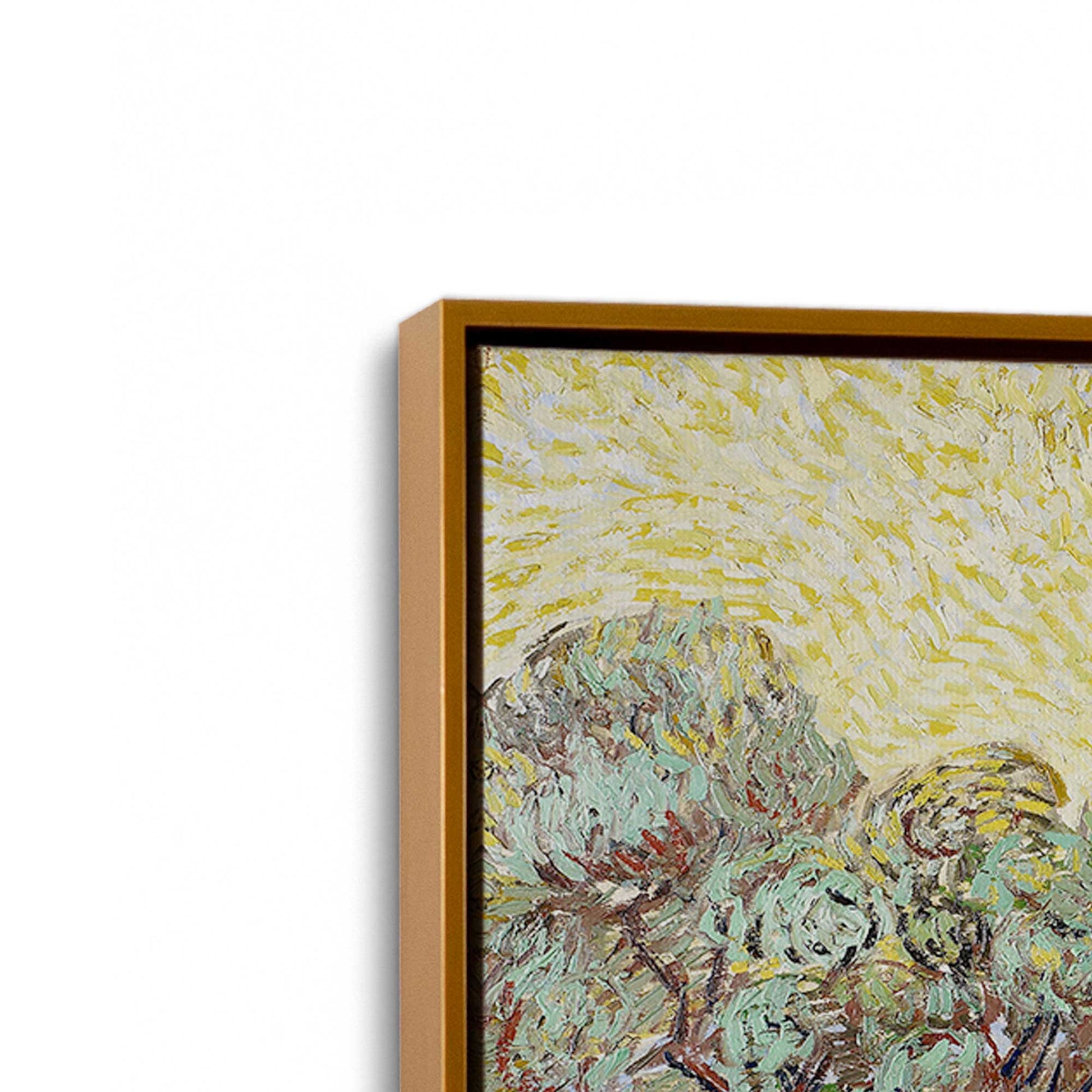 [Color:Polished Gold], Picture of art in a Polished Gold frame at an angle
