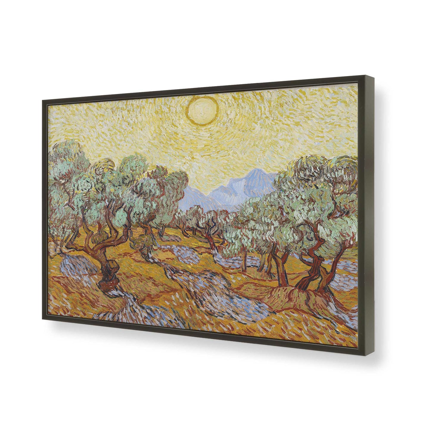 [Color:Satin Black], Picture of art in a Satin Black frame of the corner
