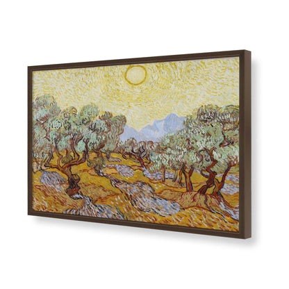 [Color:Brown], Picture of art in a Brown frame of the corner