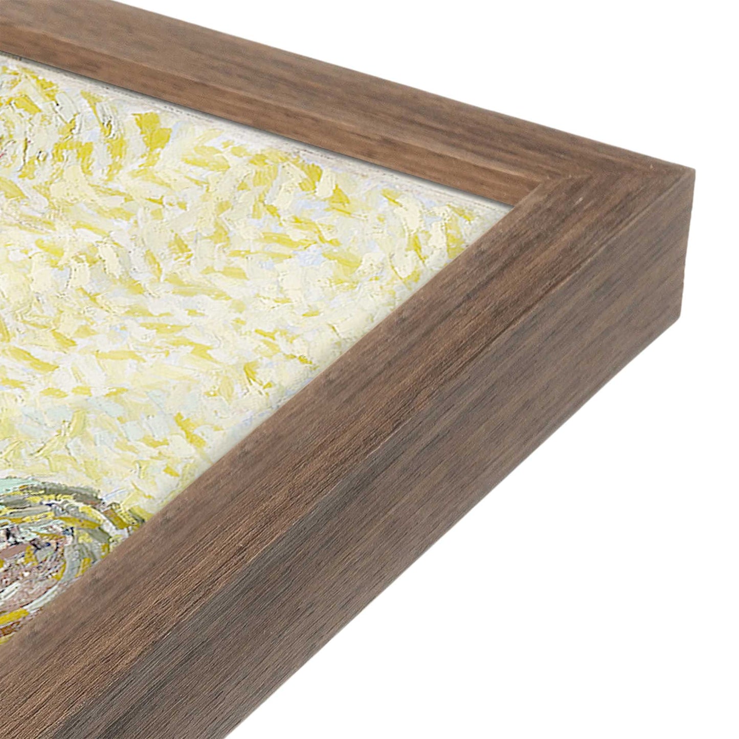 [Color:Walnut], Picture of art in a Walnut frame at an angle