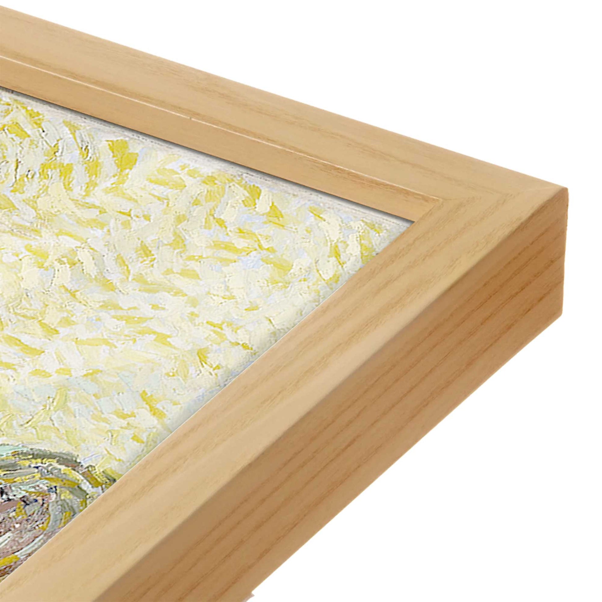 [Color:American Maple], Picture of art in a American Maple frame at an angle