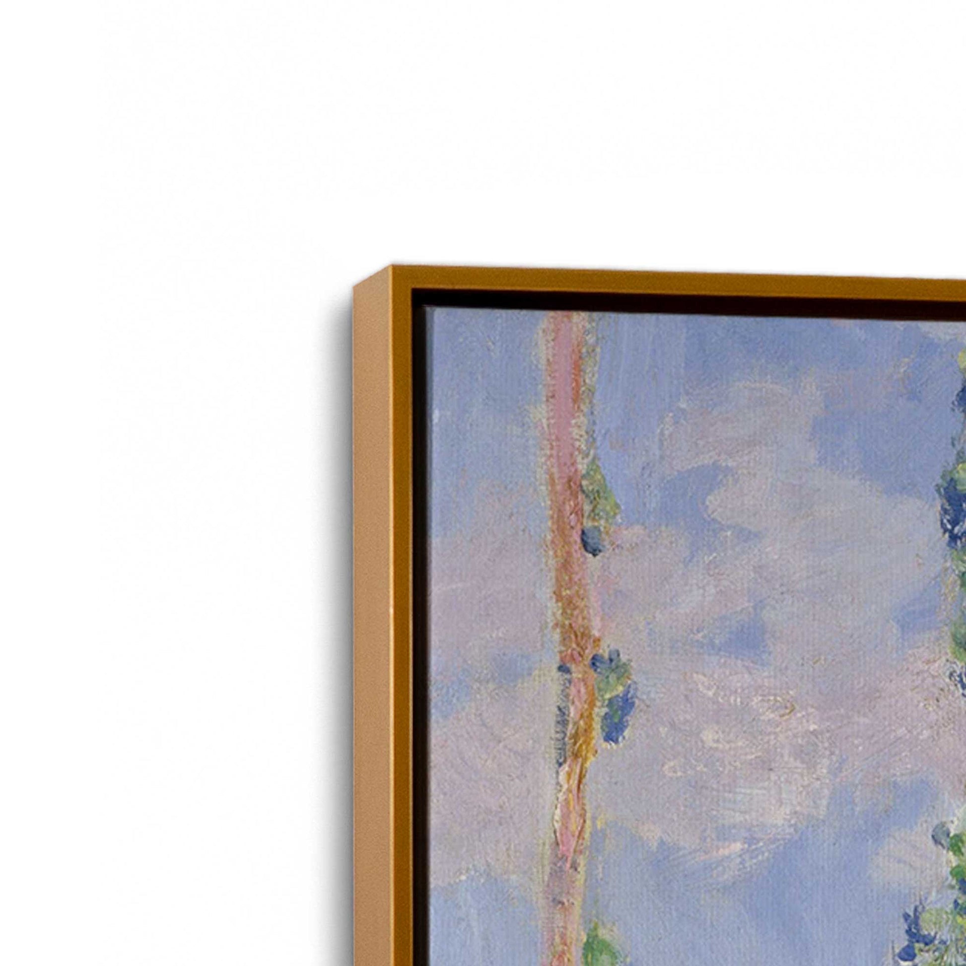 [Color:Polished Gold], Picture of art in a Polished Gold frame at an angle
