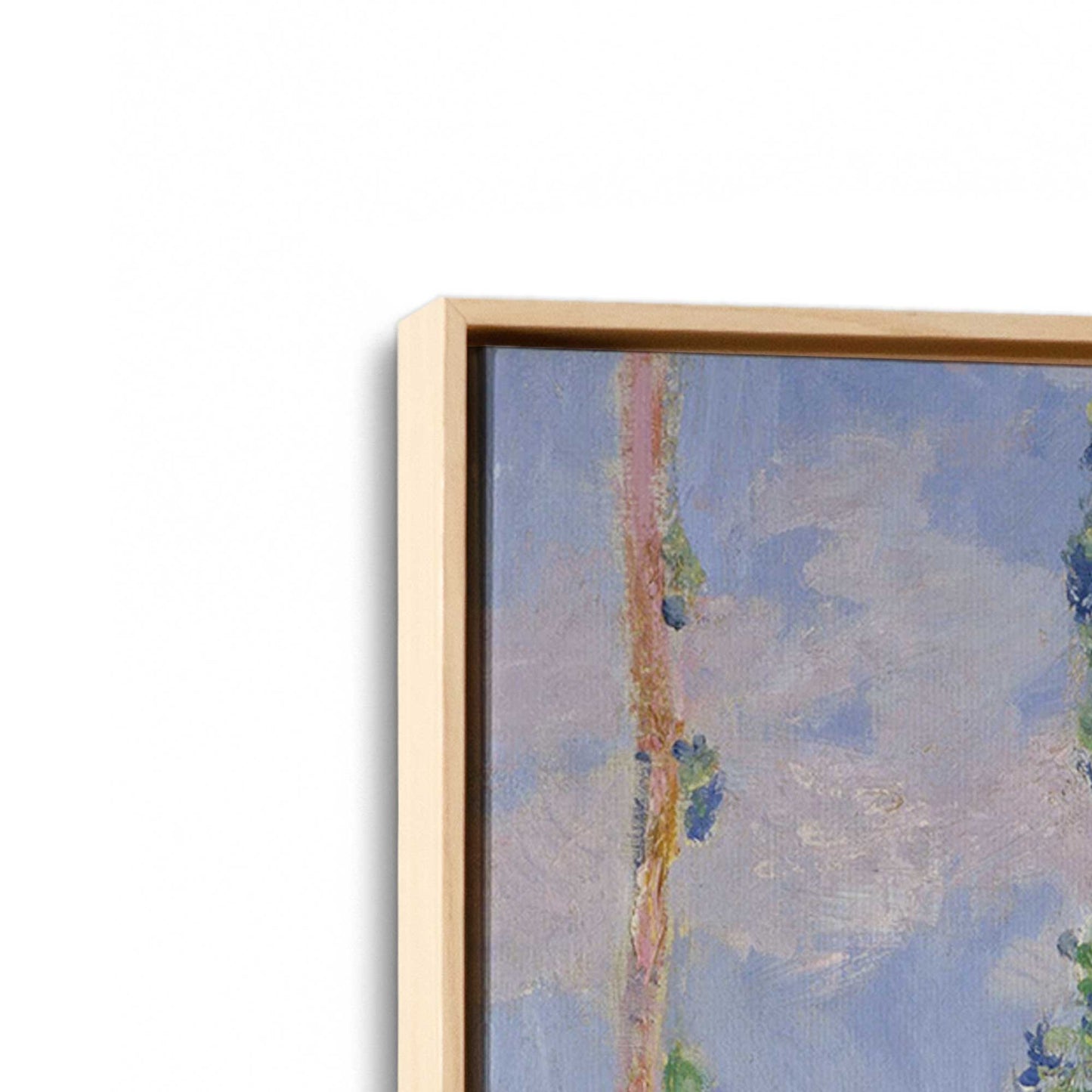 [Color:American Maple], Picture of art in a American Maple frame at an angle