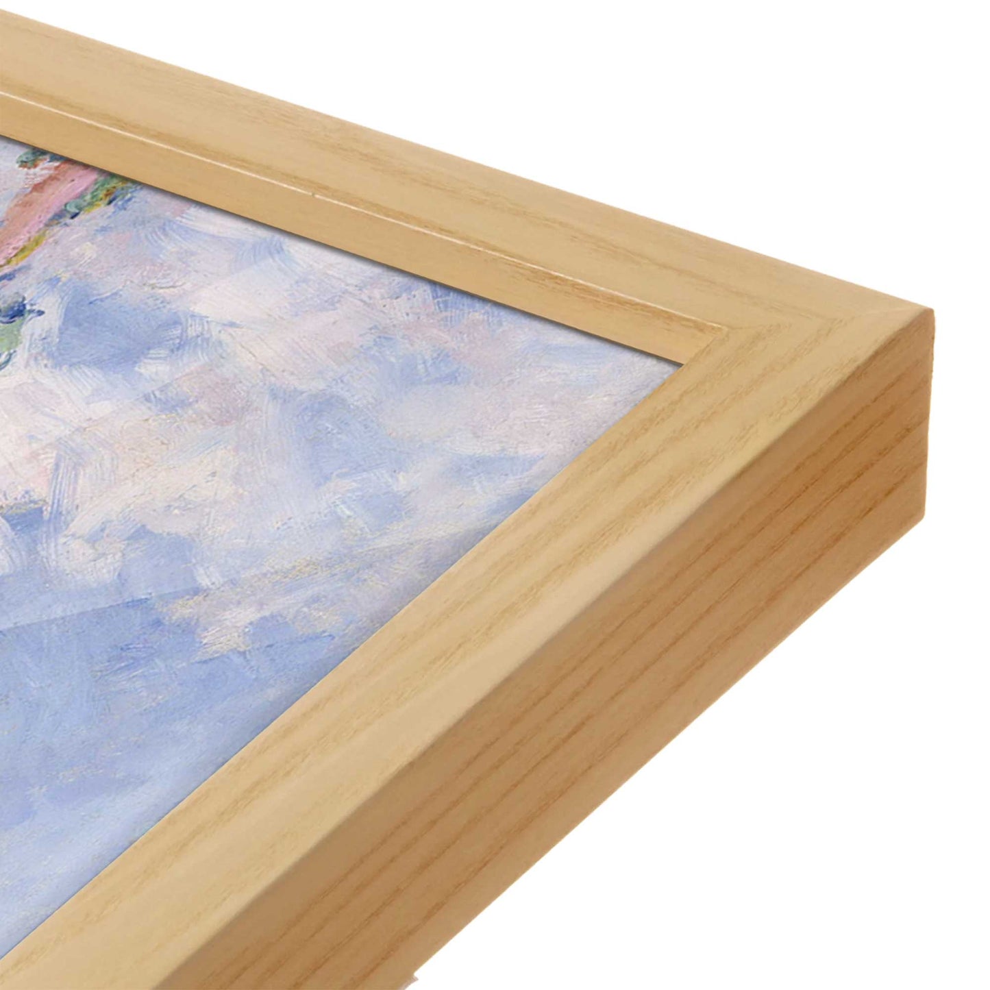 [Color:American Maple], Picture of art in a American Maple frame at an angle