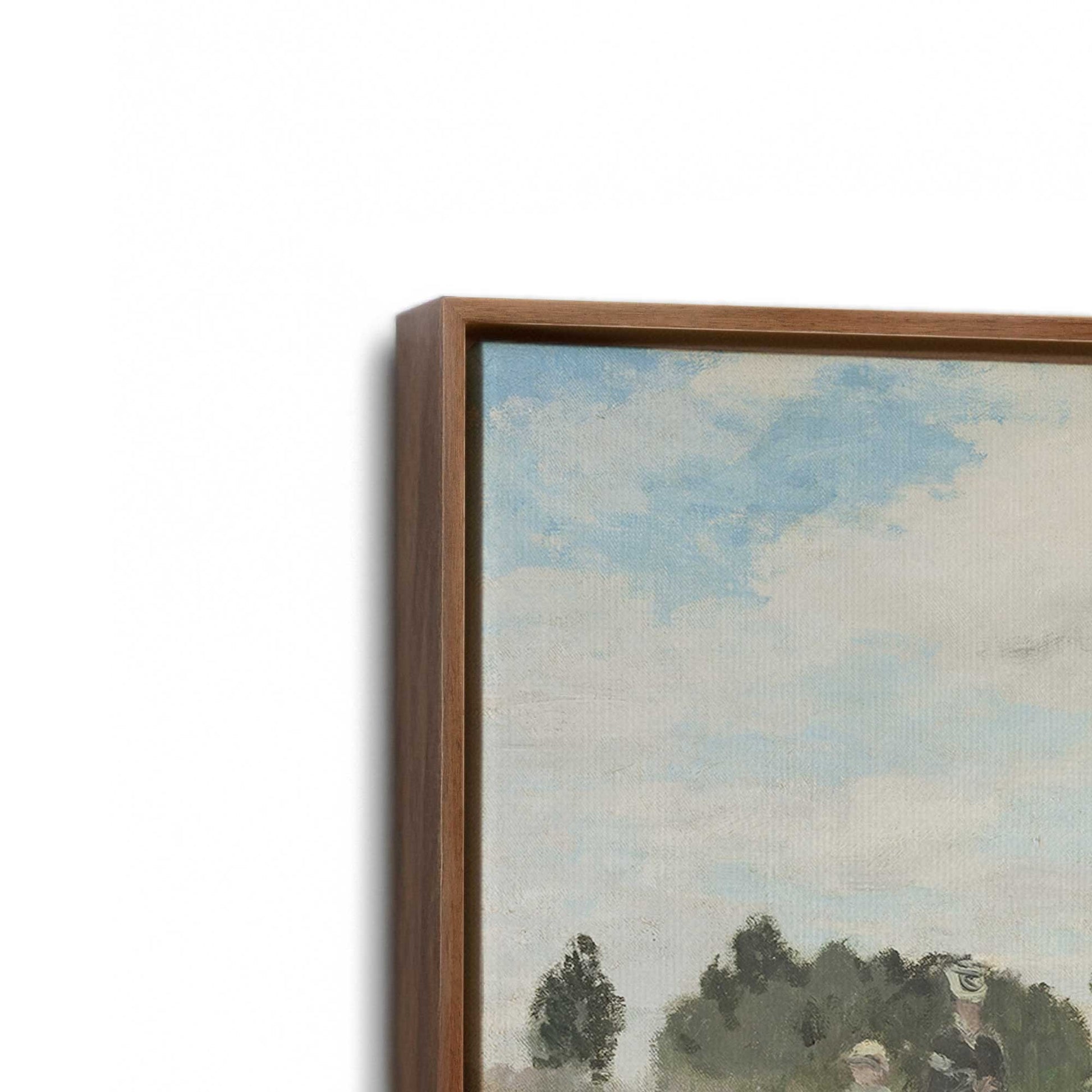 [Color:Walnut], Picture of art in a Walnut frame at an angle