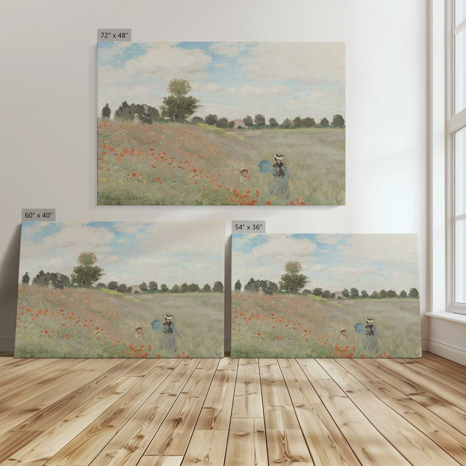 [Color:Stretched Canvas], Image showing the size comparisons