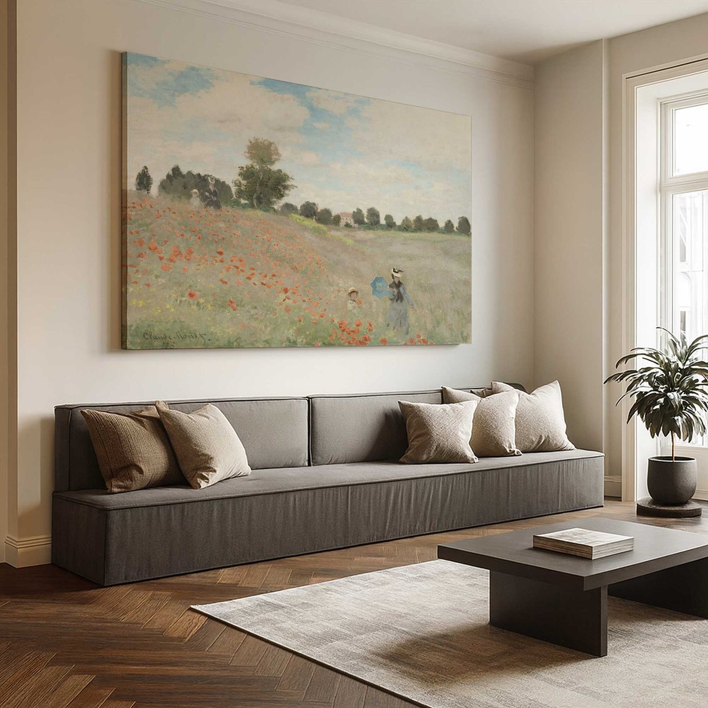[Color:Stretched Canvas], Picture of art in a room