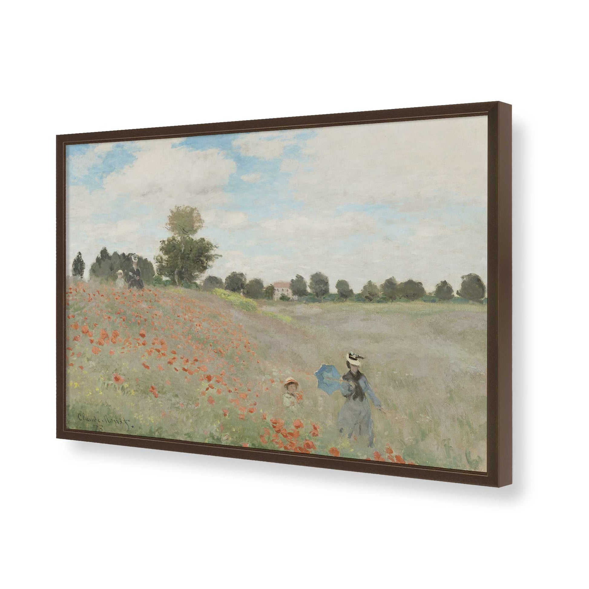 [Color:Brown], Picture of art in a Brown frame of the corner