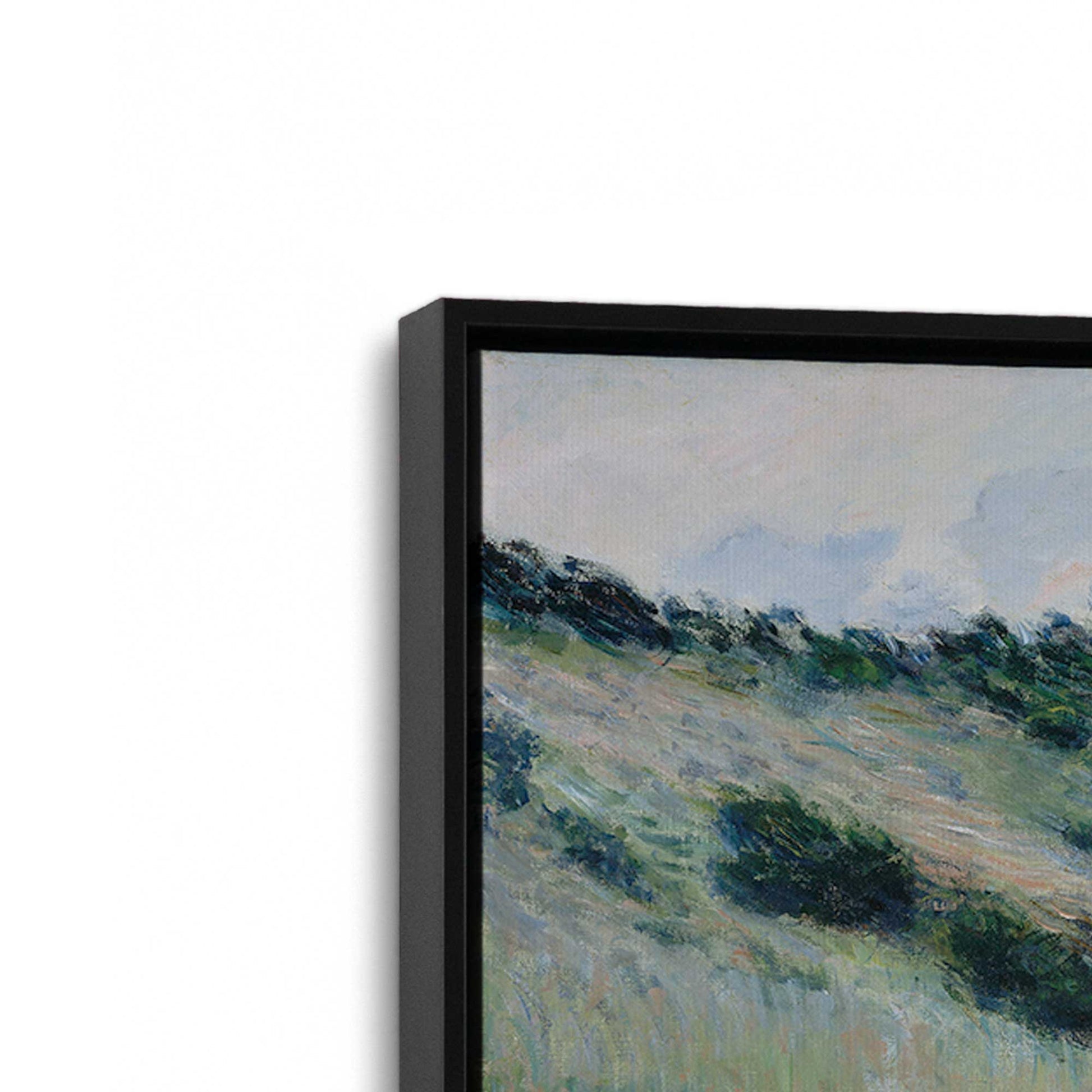 [Color:Satin Black], Picture of art in a Satin Black frame at an angle