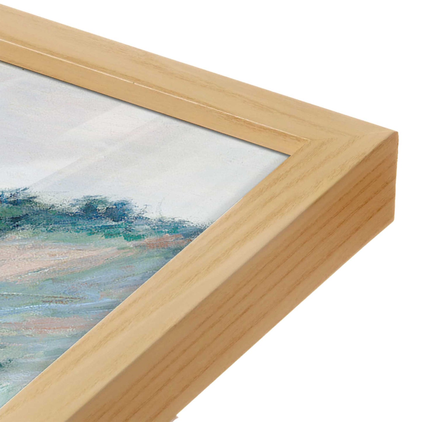 [Color:American Maple], Picture of art in a American Maple frame at an angle