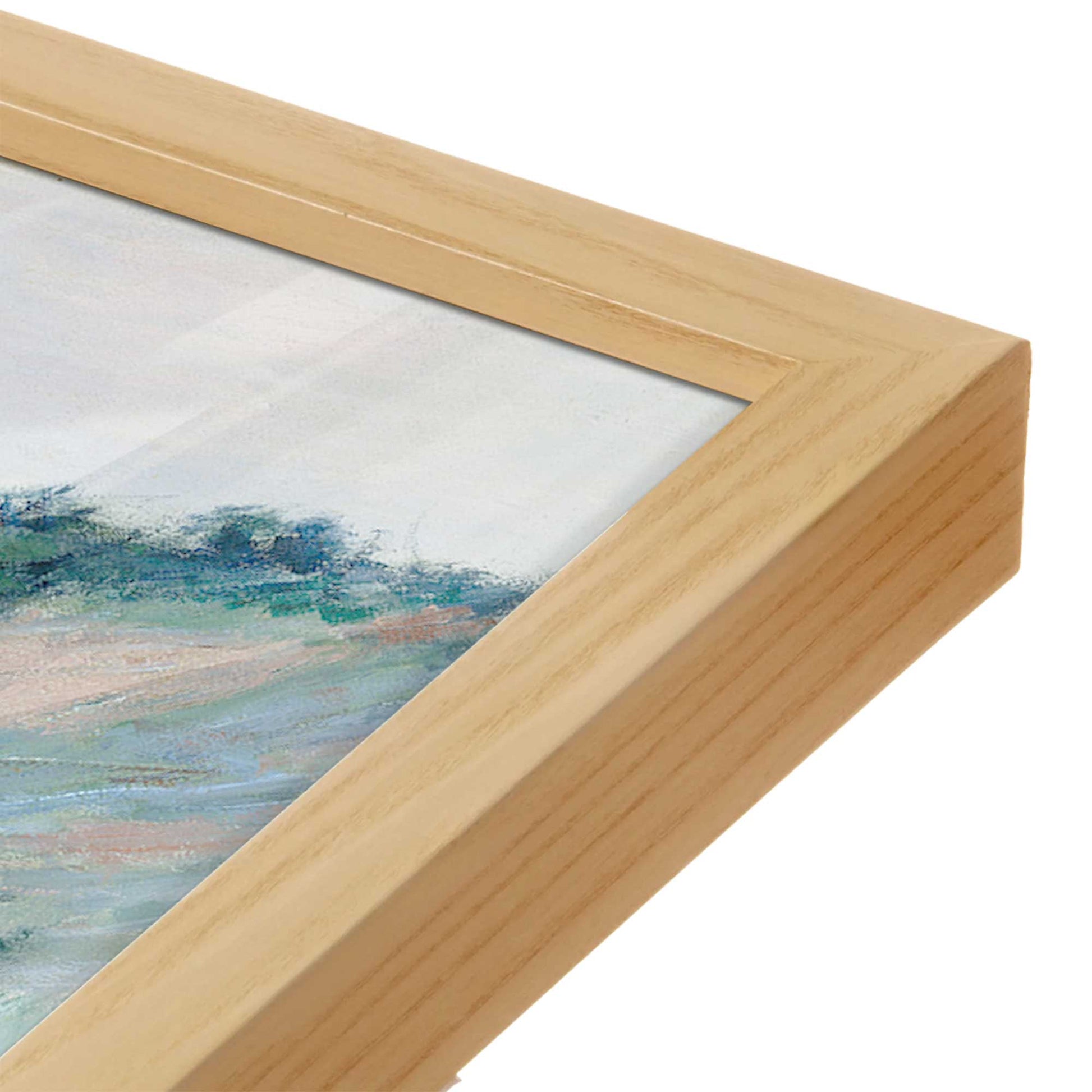 [Color:American Maple], Picture of art in a American Maple frame at an angle