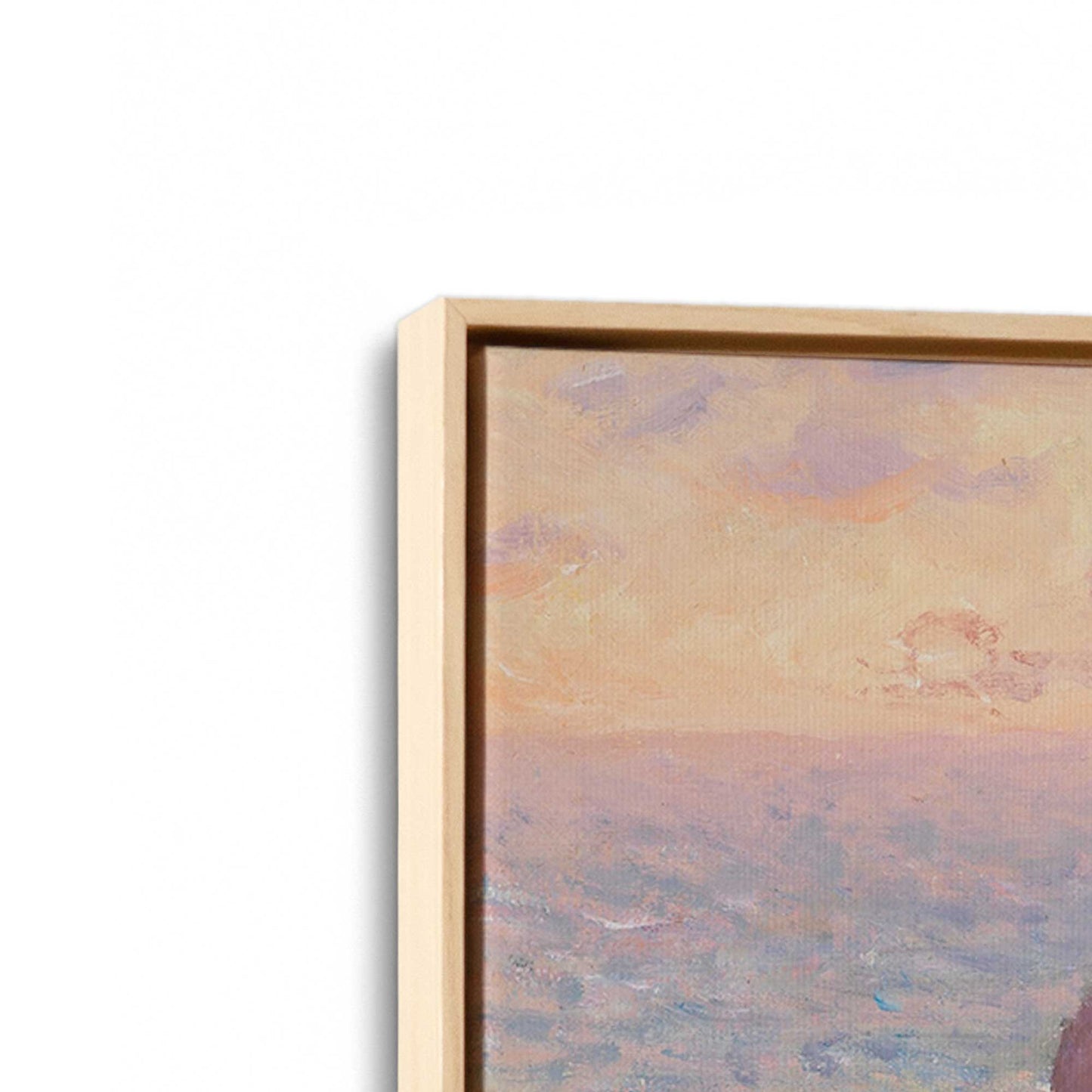 [Color:American Maple], Picture of art in a American Maple frame at an angle