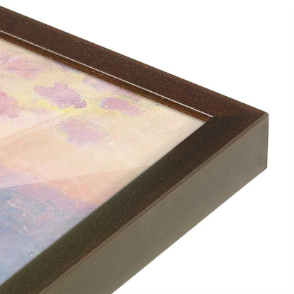 [Color:Brown], Picture of art in a Brown frame at an angle