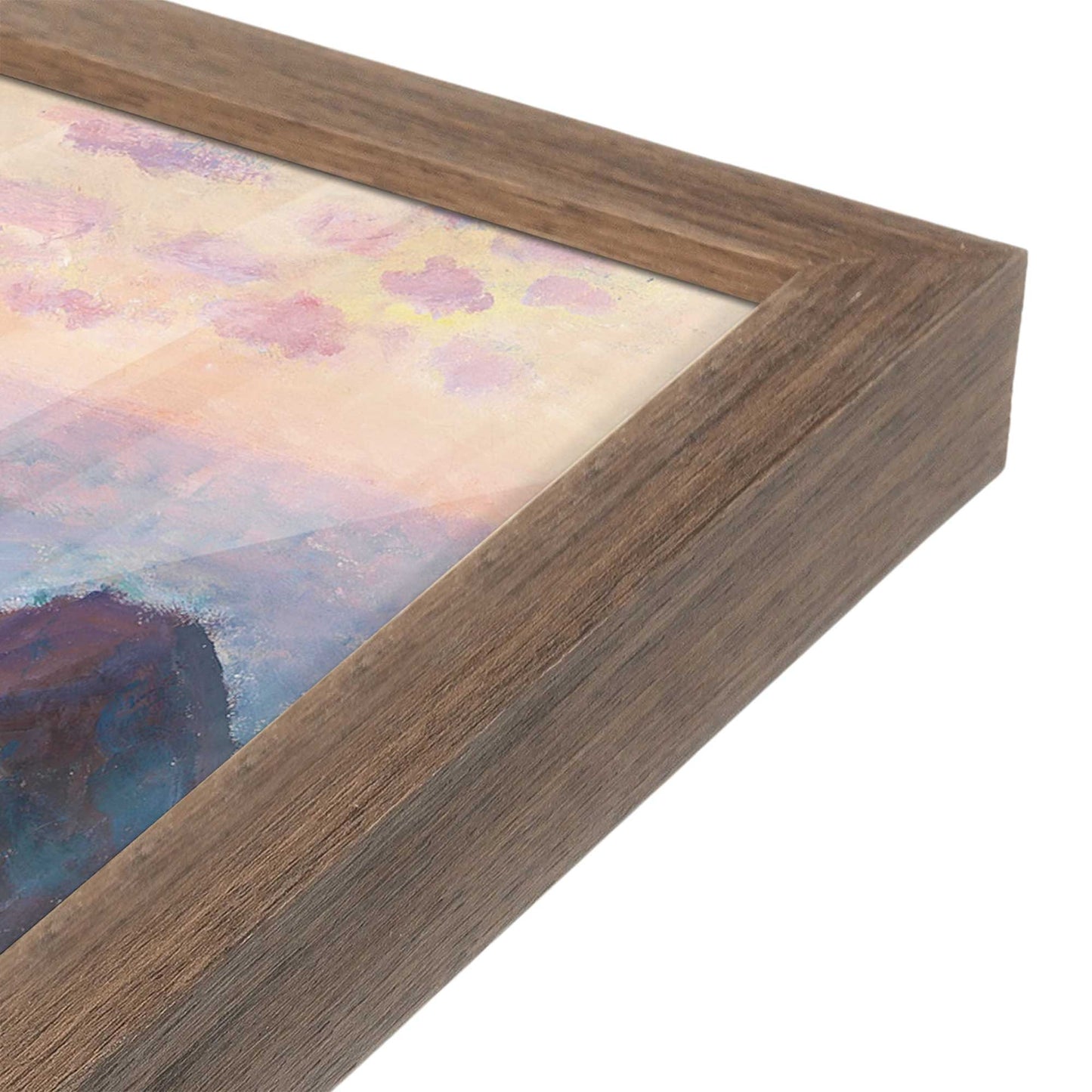 [Color:Walnut], Picture of art in a Walnut frame at an angle
