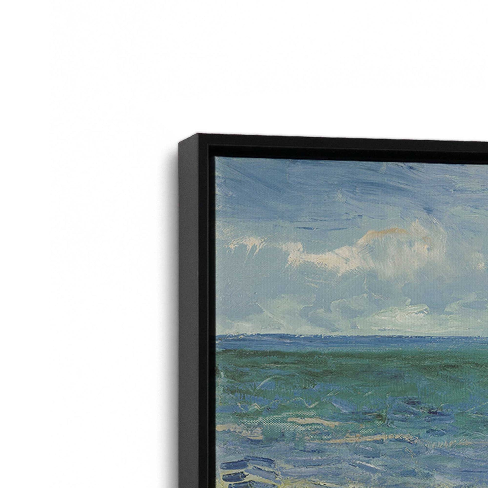 [Color:Satin Black], Picture of art in a Satin Black frame at an angle