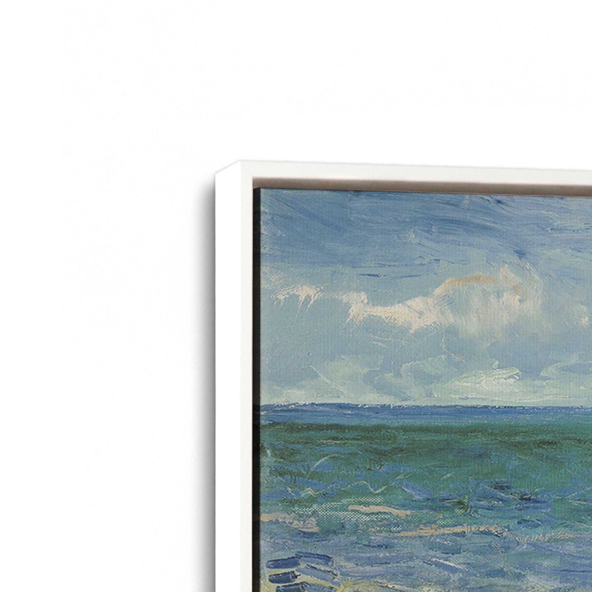 [Color:Opaque White], Picture of art in a White frame at an angle