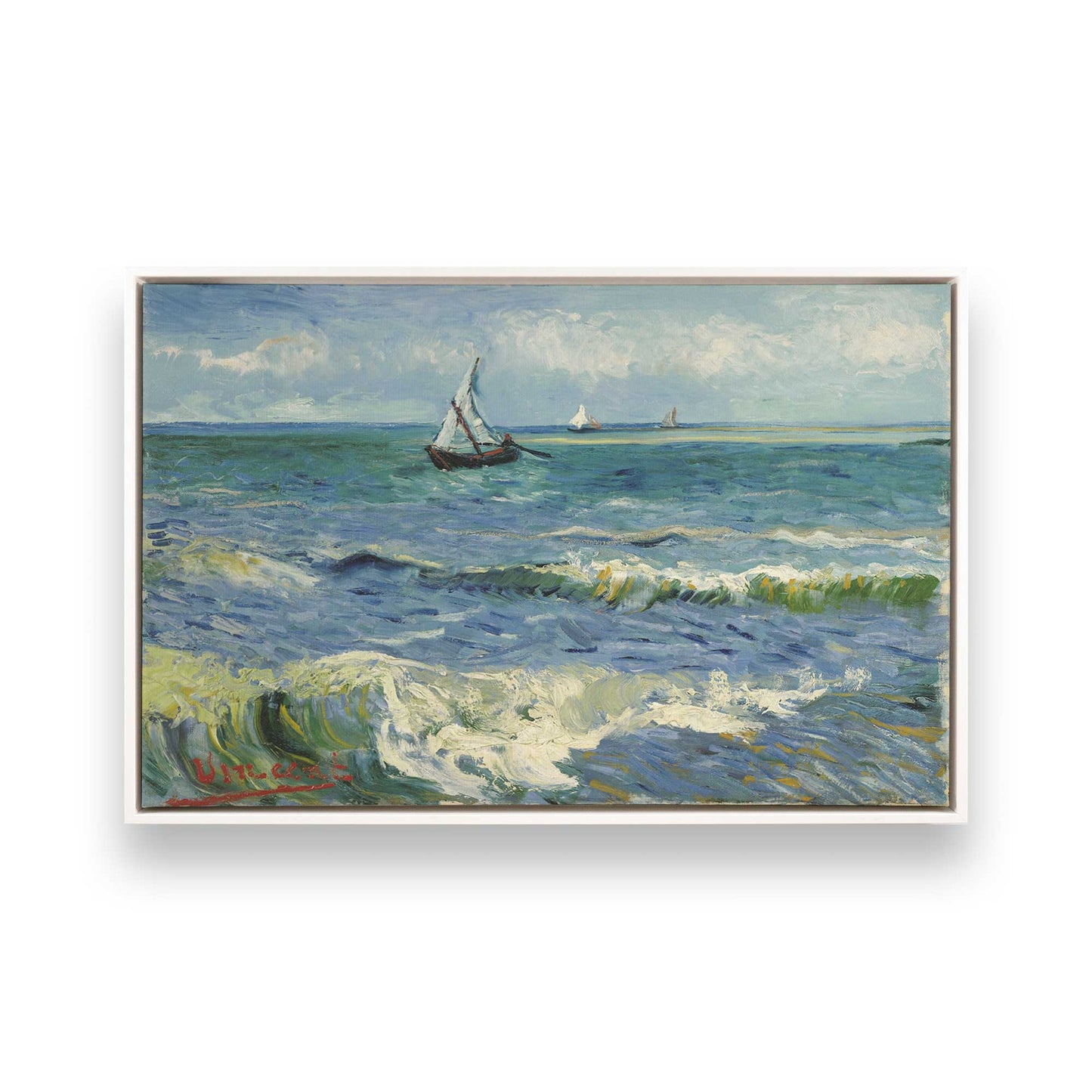 [Color:Opaque White], Picture of art in a White frame