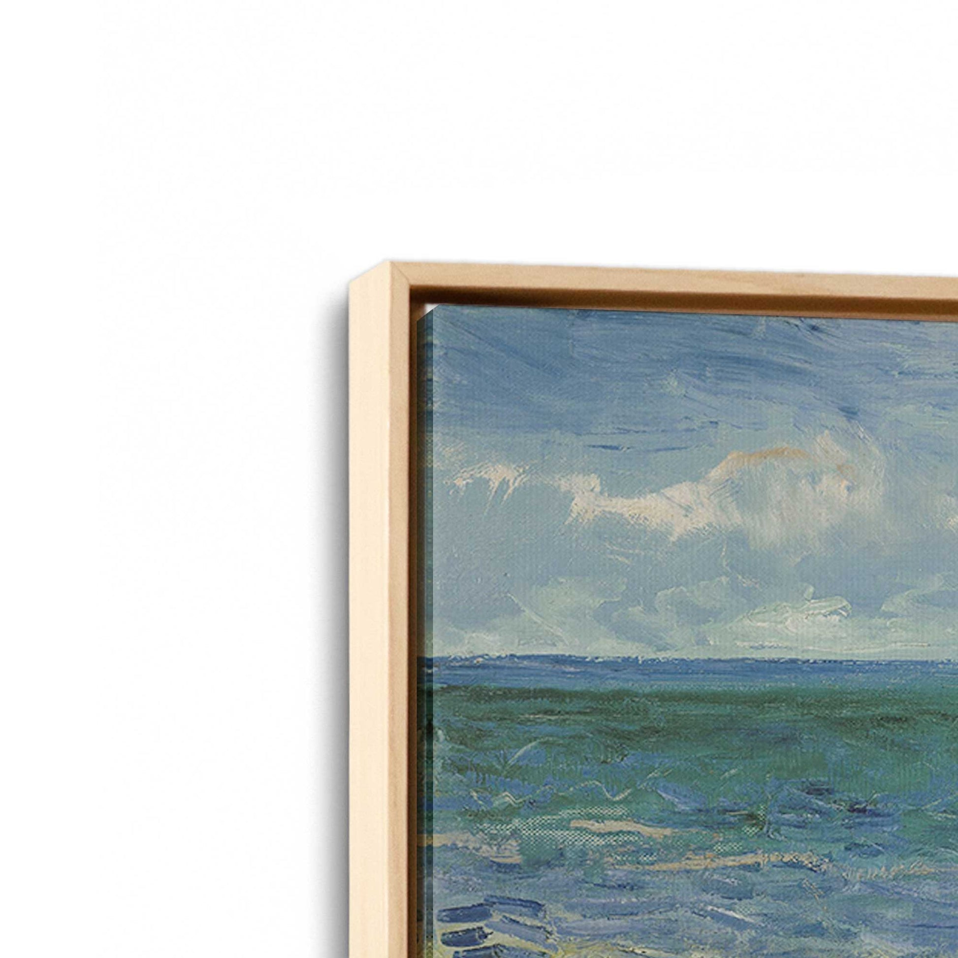 [Color:American Maple], Picture of art in a American Maple frame at an angle