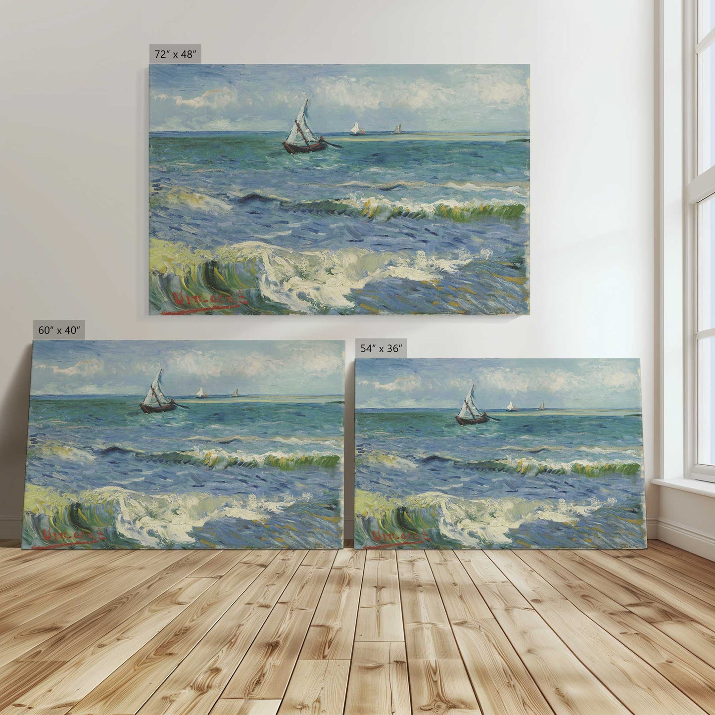 [Color:Stretched Canvas], Image showing the size comparisons