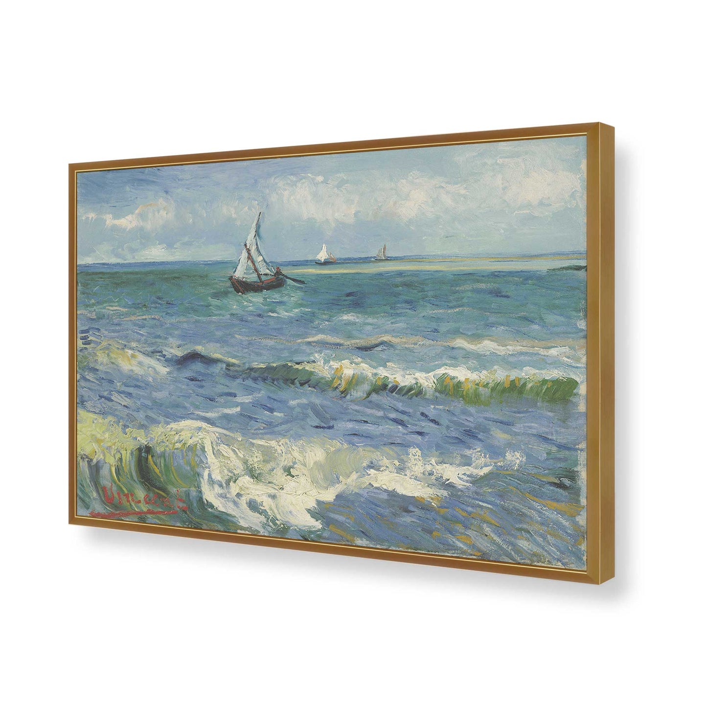 [Color:Polished Gold], Picture of art in a Polished Gold frame of the corner