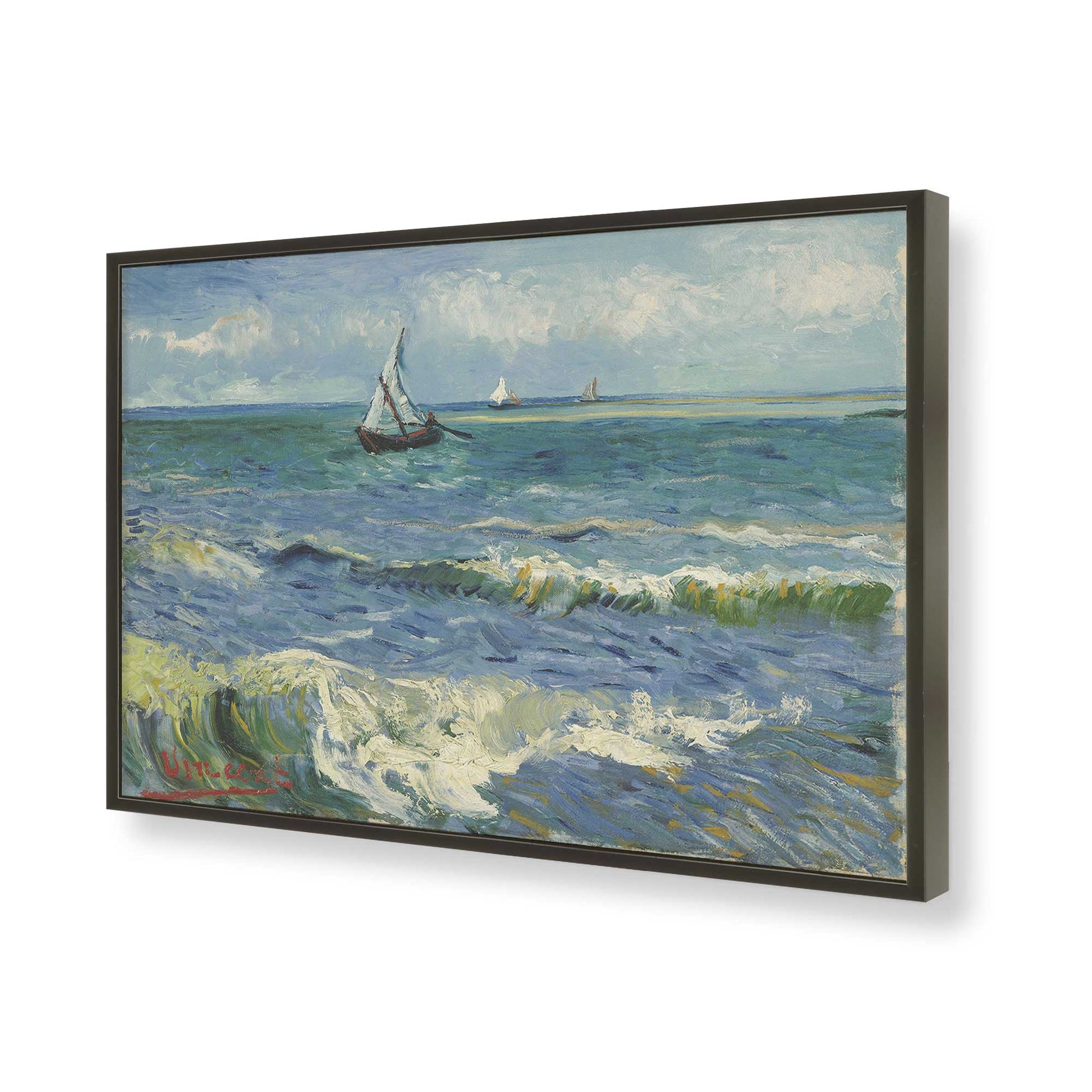 [Color:Satin Black], Picture of art in a Satin Black frame of the corner