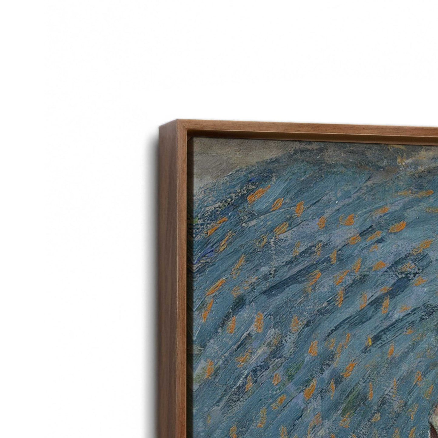 [Color:Walnut], Picture of art in a Walnut frame at an angle