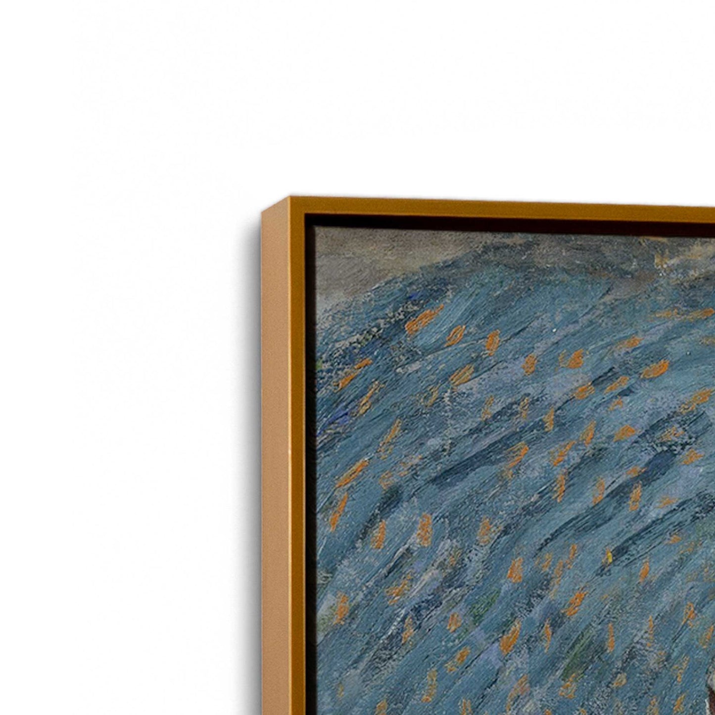 [Color:Polished Gold], Picture of art in a Polished Gold frame at an angle
