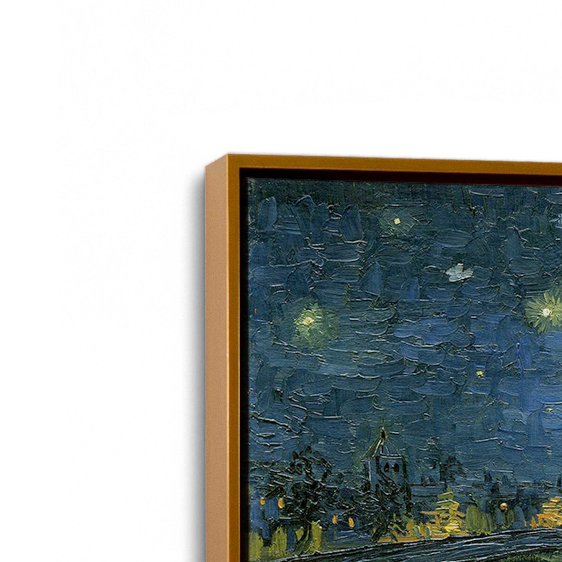 [Color:Polished Gold], Picture of art in a Polished Gold frame at an angle