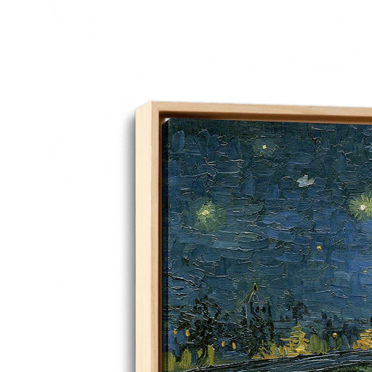 [Color:American Maple], Picture of art in a American Maple frame at an angle