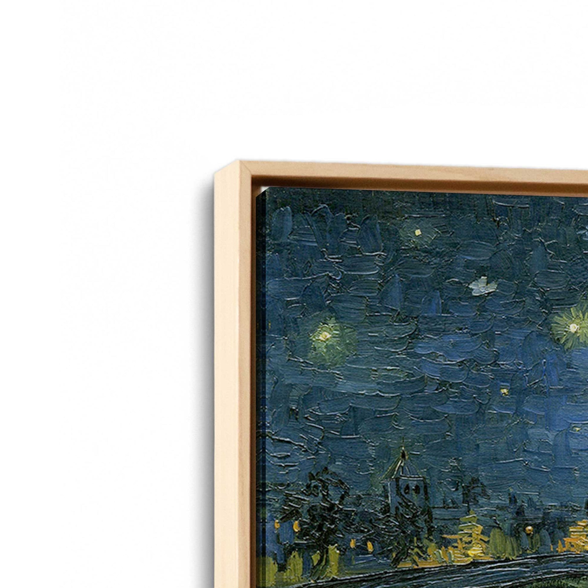 [Color:American Maple], Picture of art in a American Maple frame at an angle