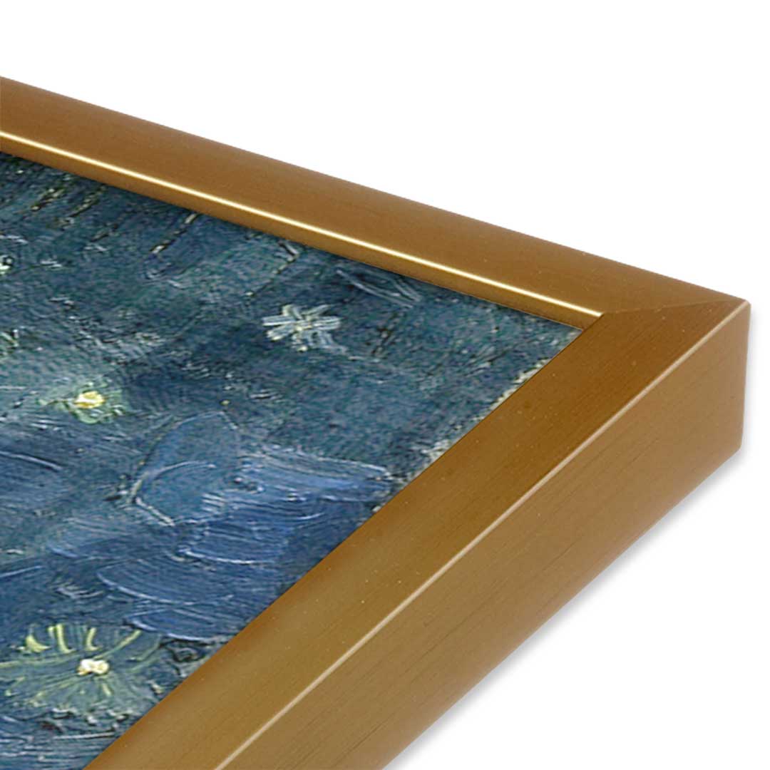 [Color:Polished Gold], Picture of art in a Polished Gold frame at an angle