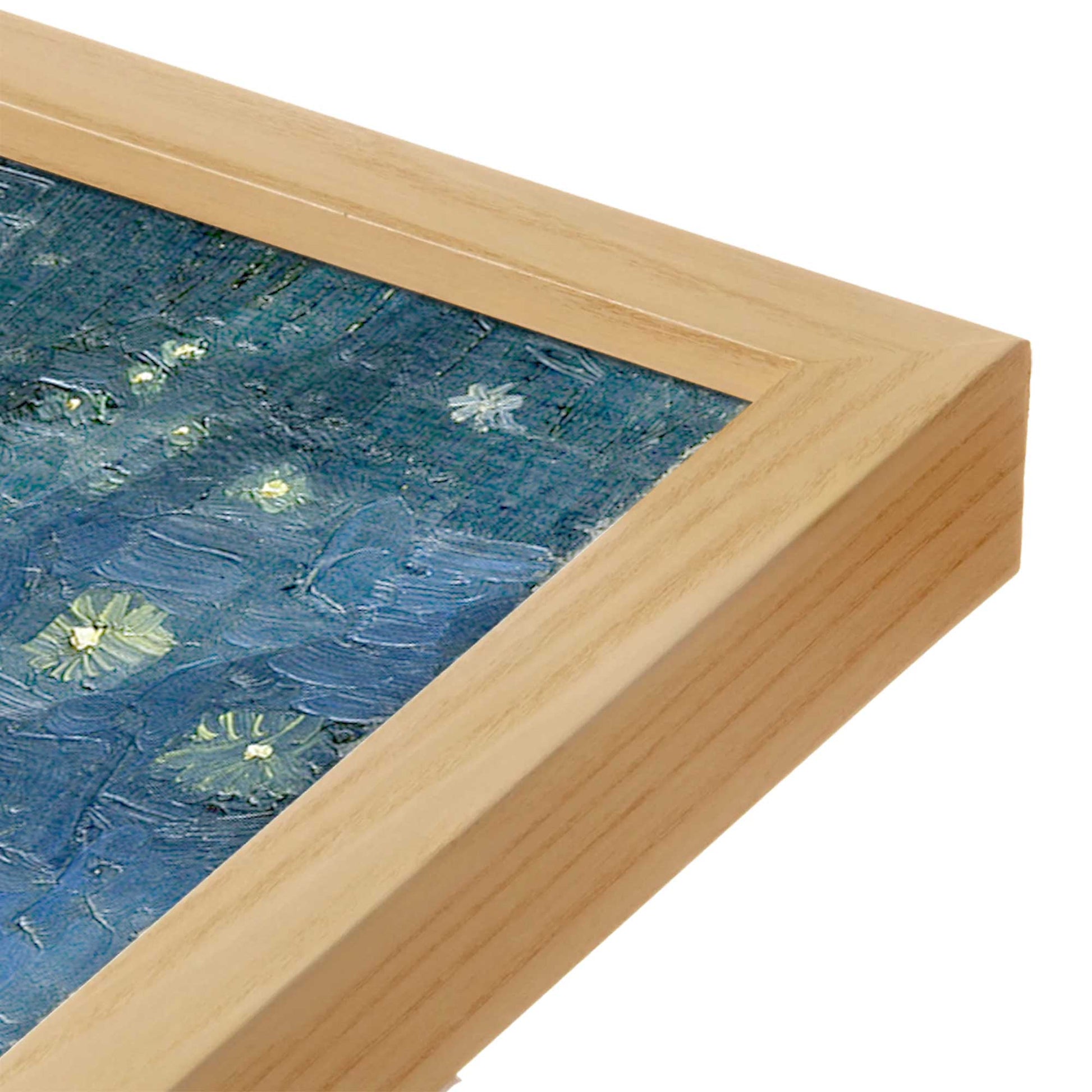 [Color:American Maple], Picture of art in a American Maple frame at an angle