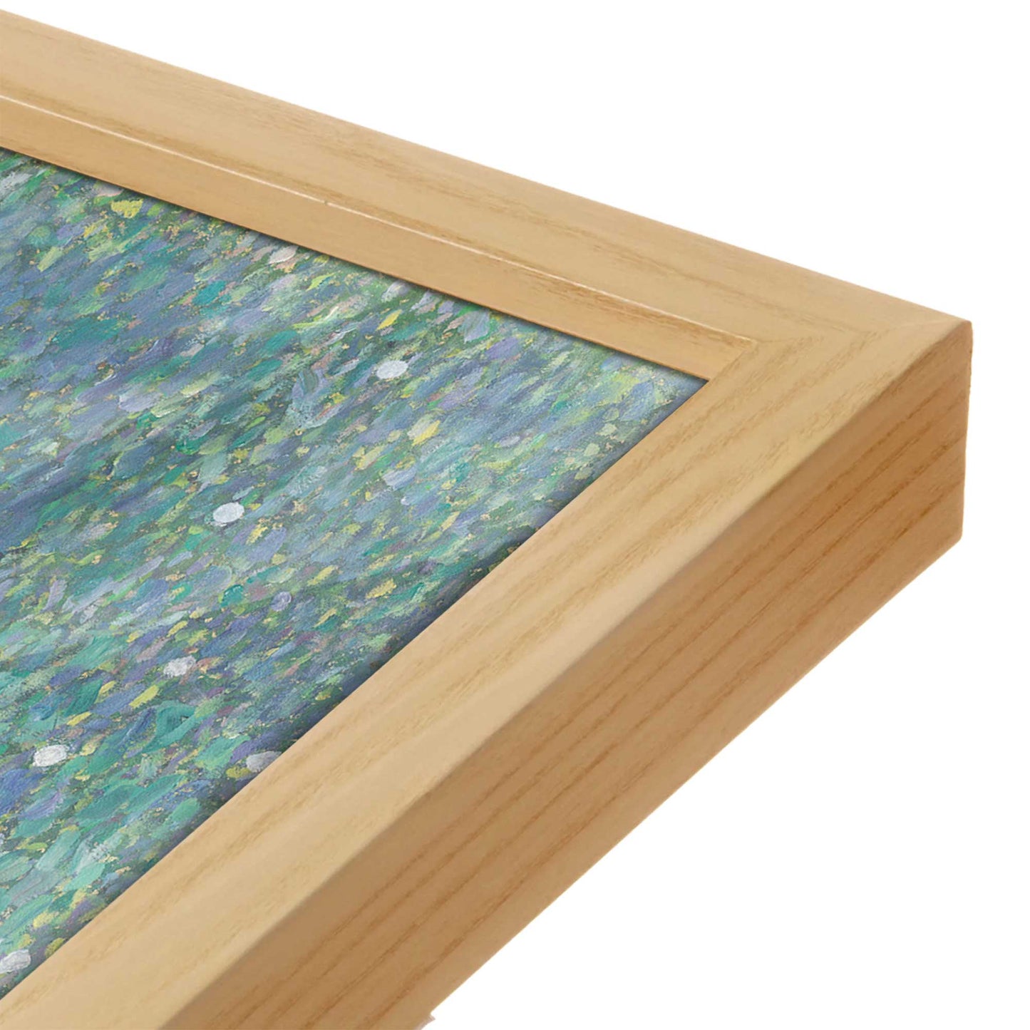 [Color:American Maple], Picture of art in a American Maple frame at an angle