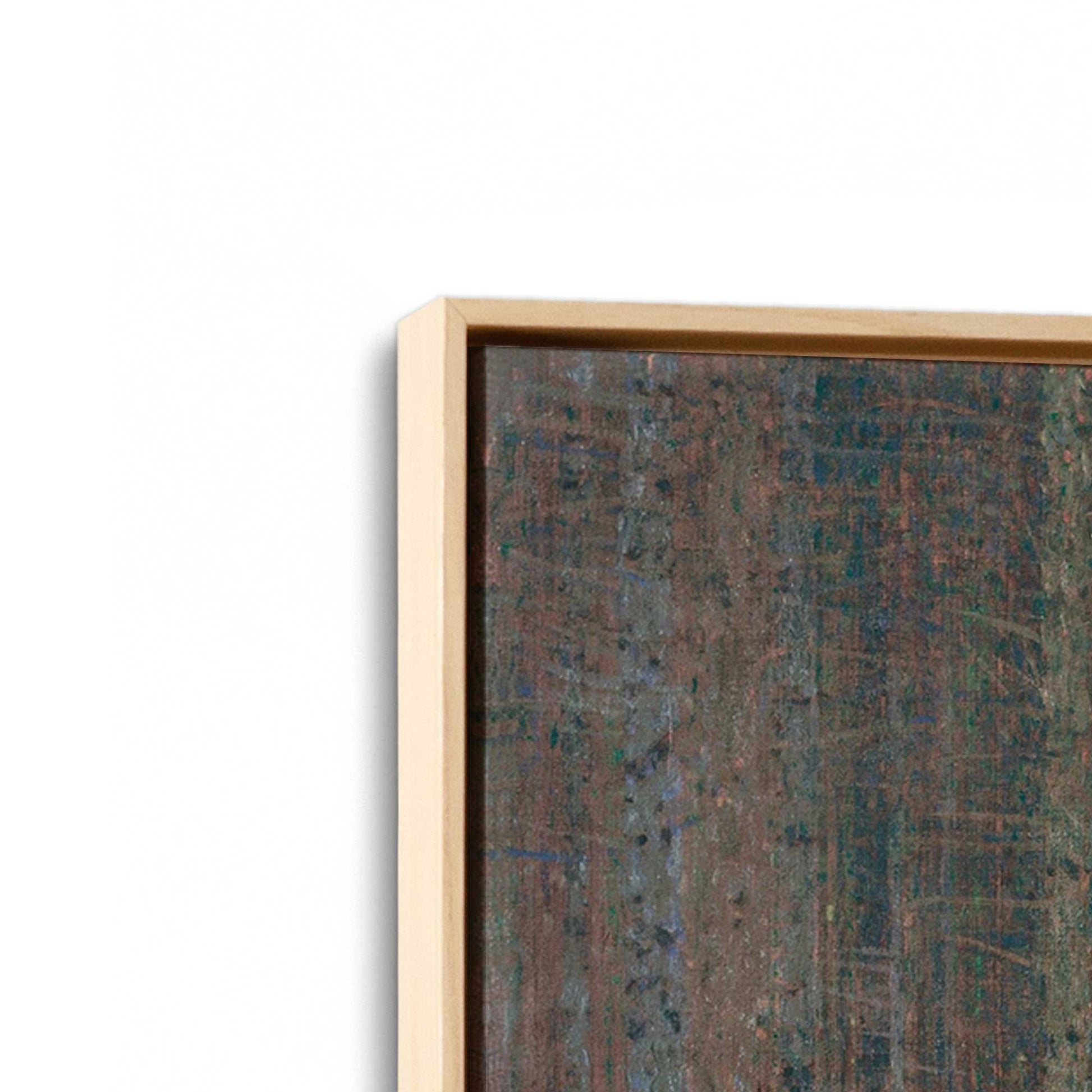 [Color:American Maple], Picture of art in a American Maple frame at an angle