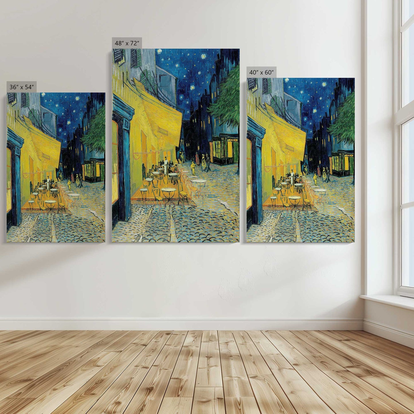[Color:Stretched Canvas], Image showing the size comparisons