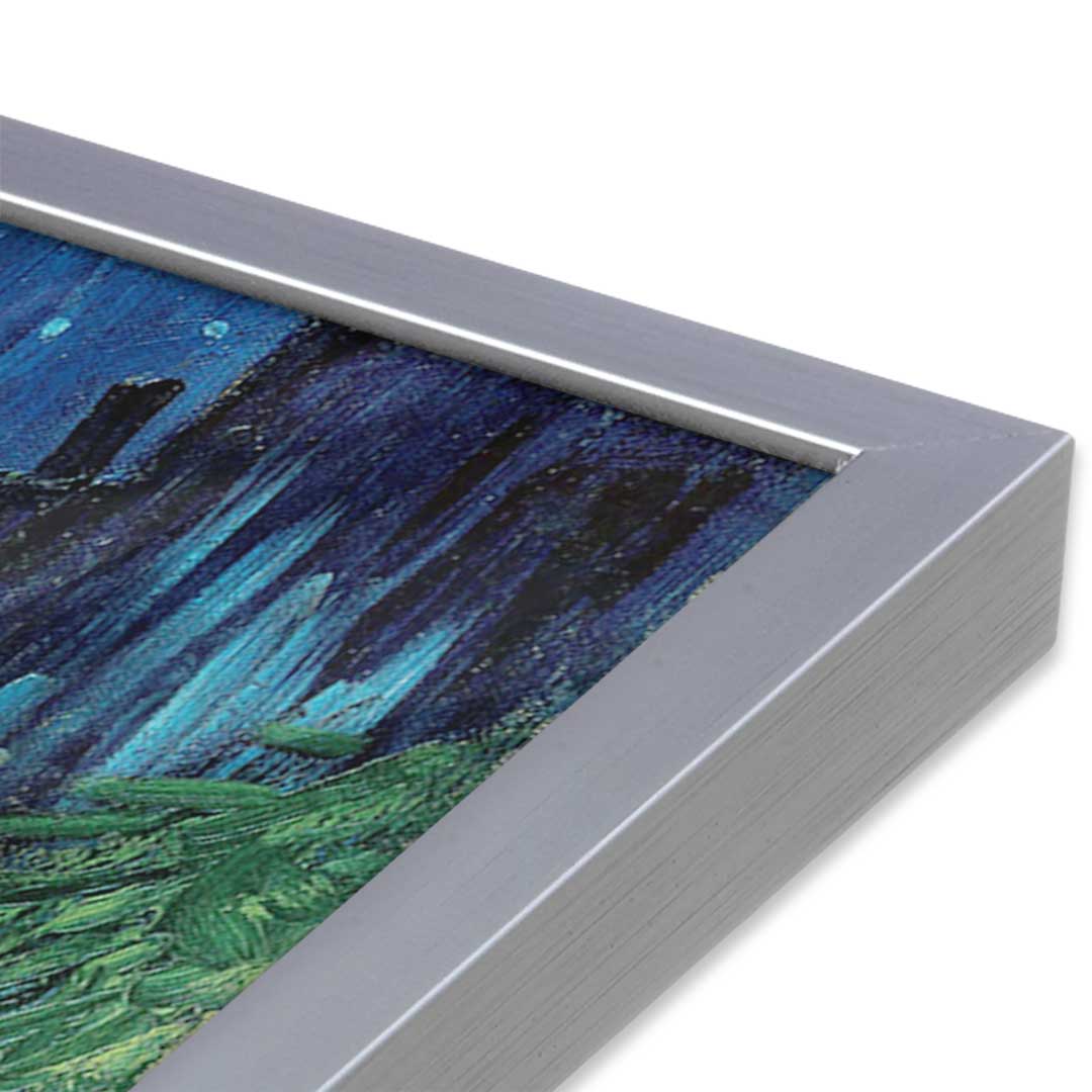 [Color:Polished Chrome], Picture of art in a Polished Chrome frame at an angle