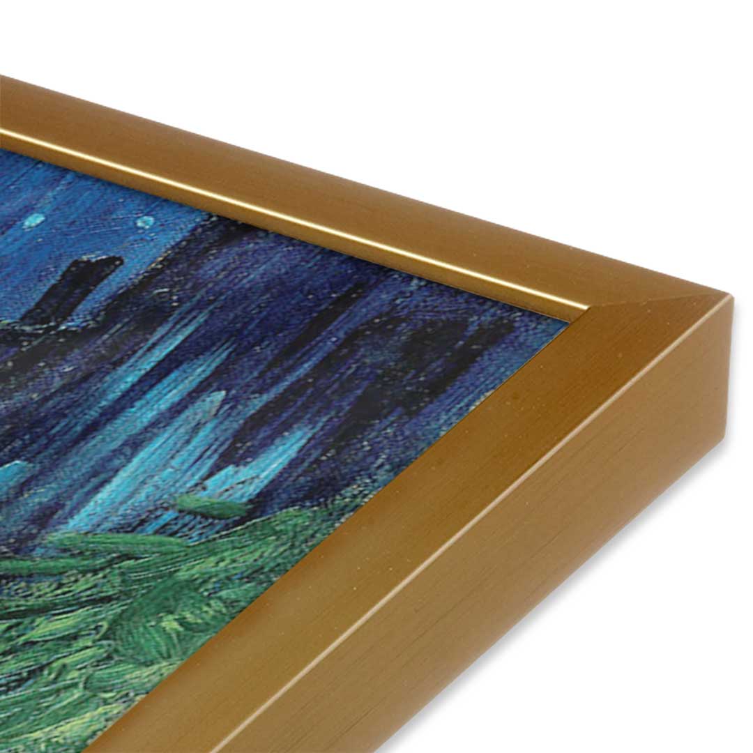 [Color:Polished Gold], Picture of art in a Polished Gold frame at an angle